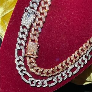 Elegant Silver Chain Necklace set 18 inch and 22”